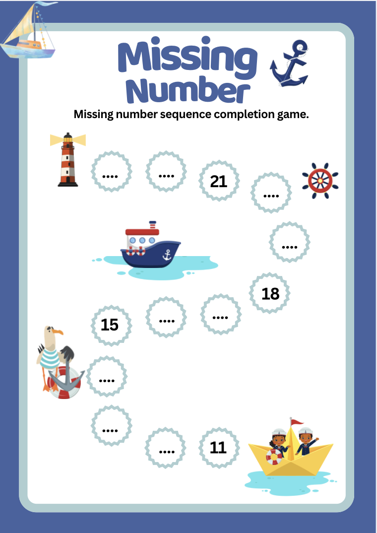 Missing Number — Missing number sequence completion game.