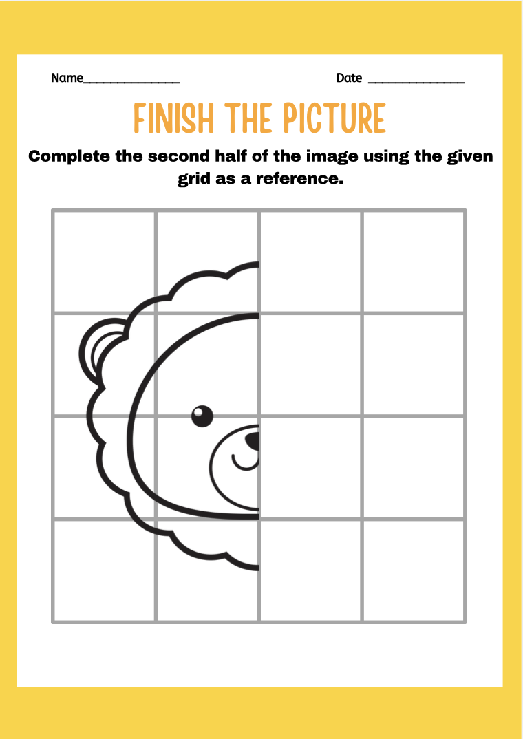 Finish the Picture — Complete the second half of the image using the grid.